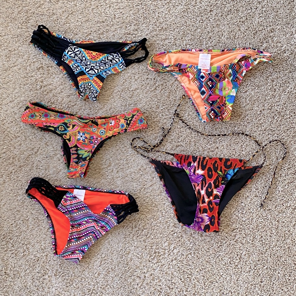 BUNDLE (5) Victoria’s Secret & Xhileration Bikini Bottom (S) Fun Mix Match Print